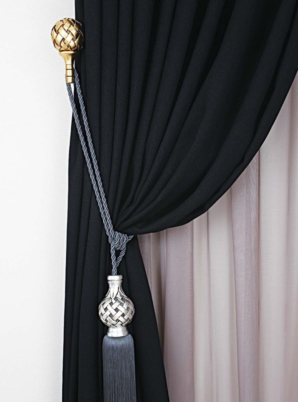 Rustic Curtain Accessories. Efes-11.1750 - Curtain Tieback - Curtain Holder - Curtain Rod Bracket -Tassel - Curtain Rail - Curtain Holdback